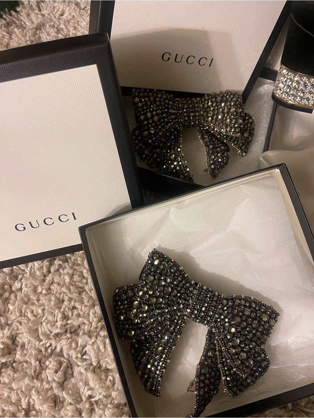 Gucci Black Satin Tall Boots with Embroidered Dragon Motif - Picture 2 of 8